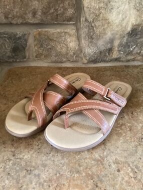 Clarks Elizabelle Bay Sandals Tan Leather Women Size 8.5 New In Box